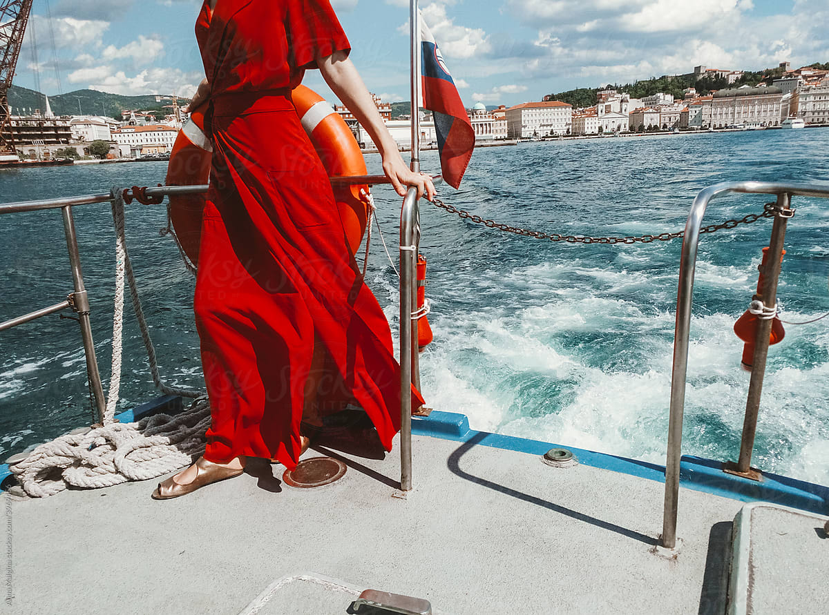 Anonymous woman on the boat