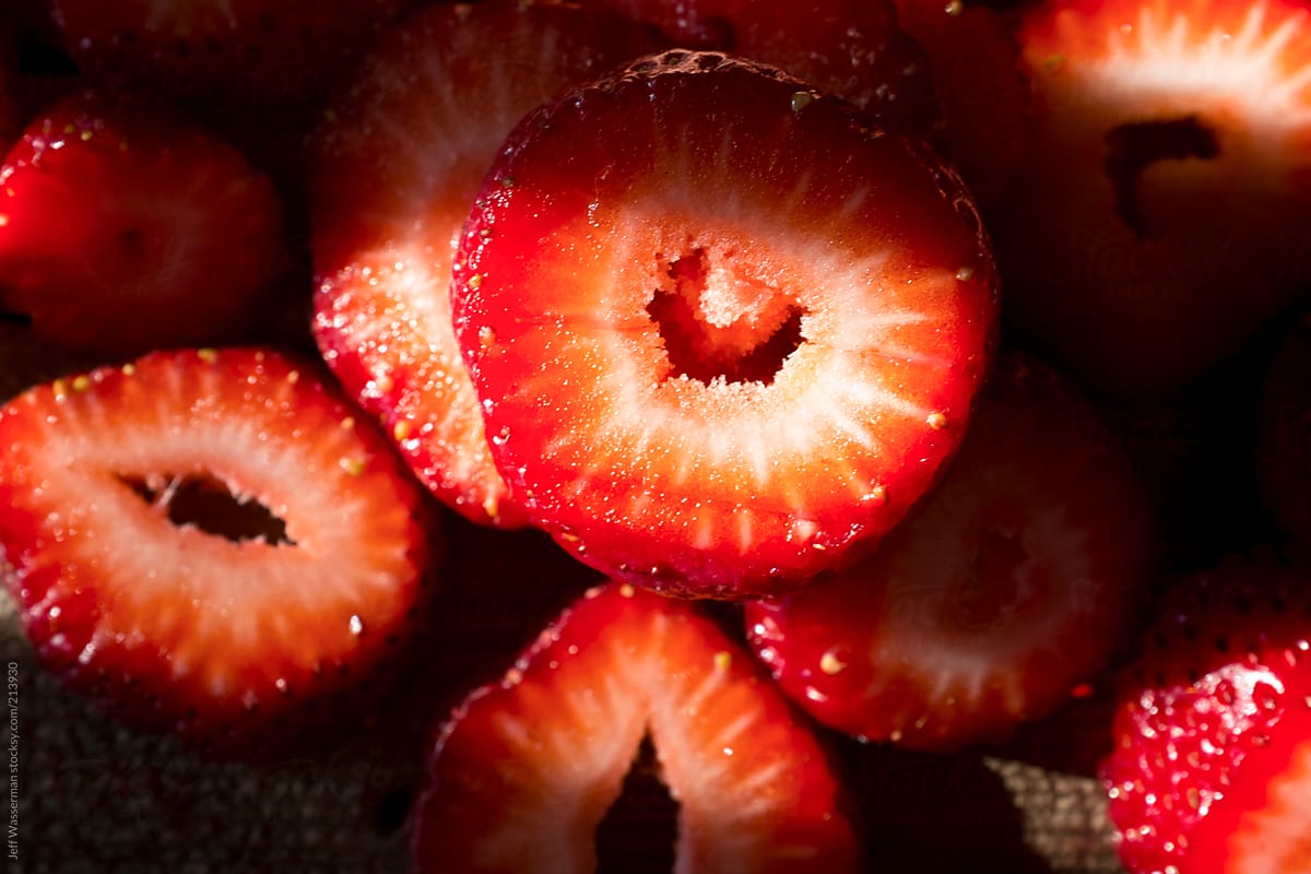 Macro of Organic Strawberries