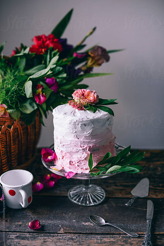 cake decorated with flowers