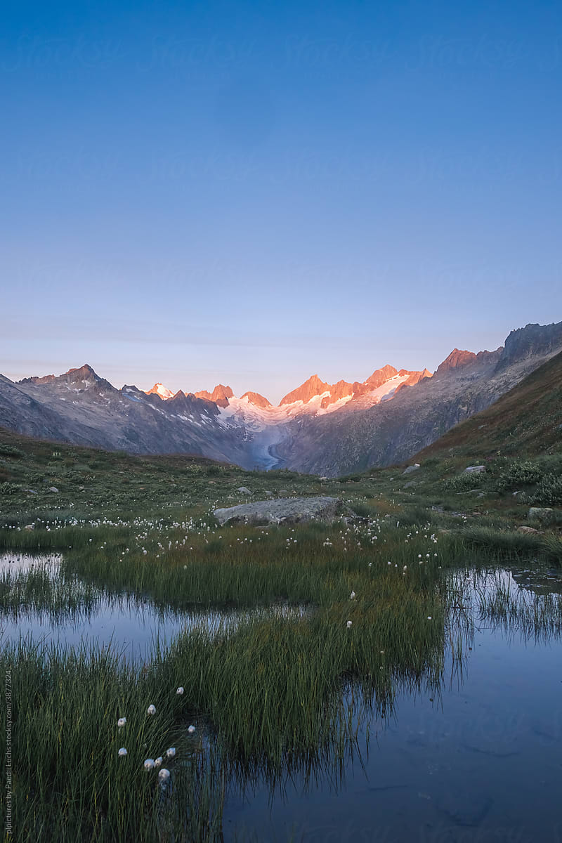 Alpine lake sunrise