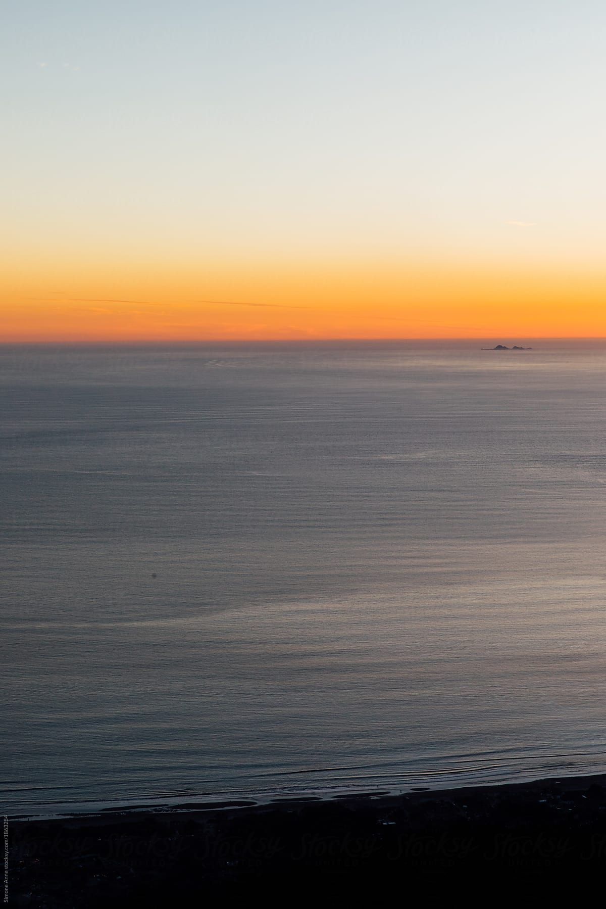 Sunset over the Pacific Ocean in California