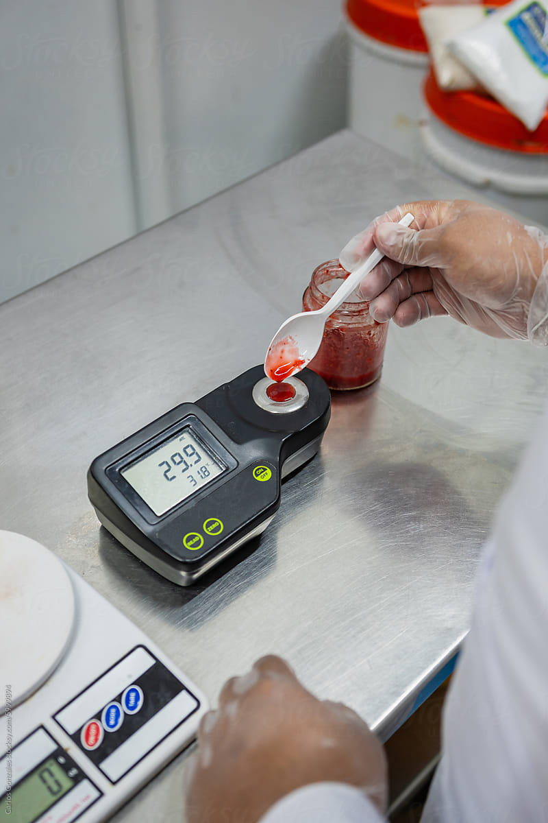 Analyzing Food Sample with Refractometer