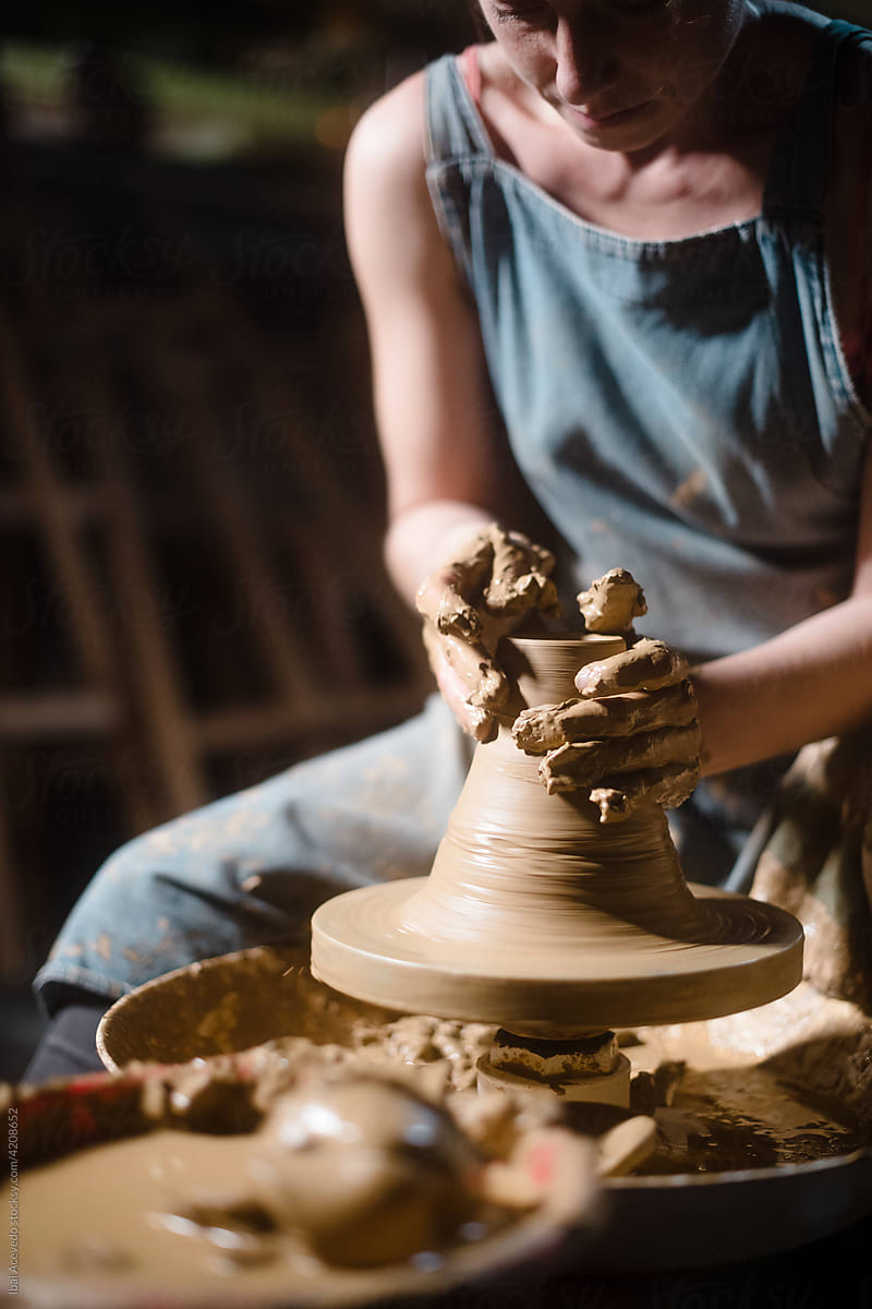 Handcrafting with wet clay