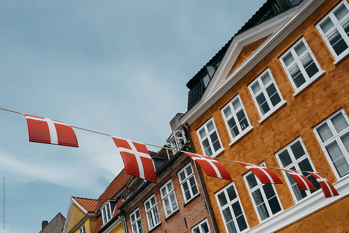 Danish flags across a street