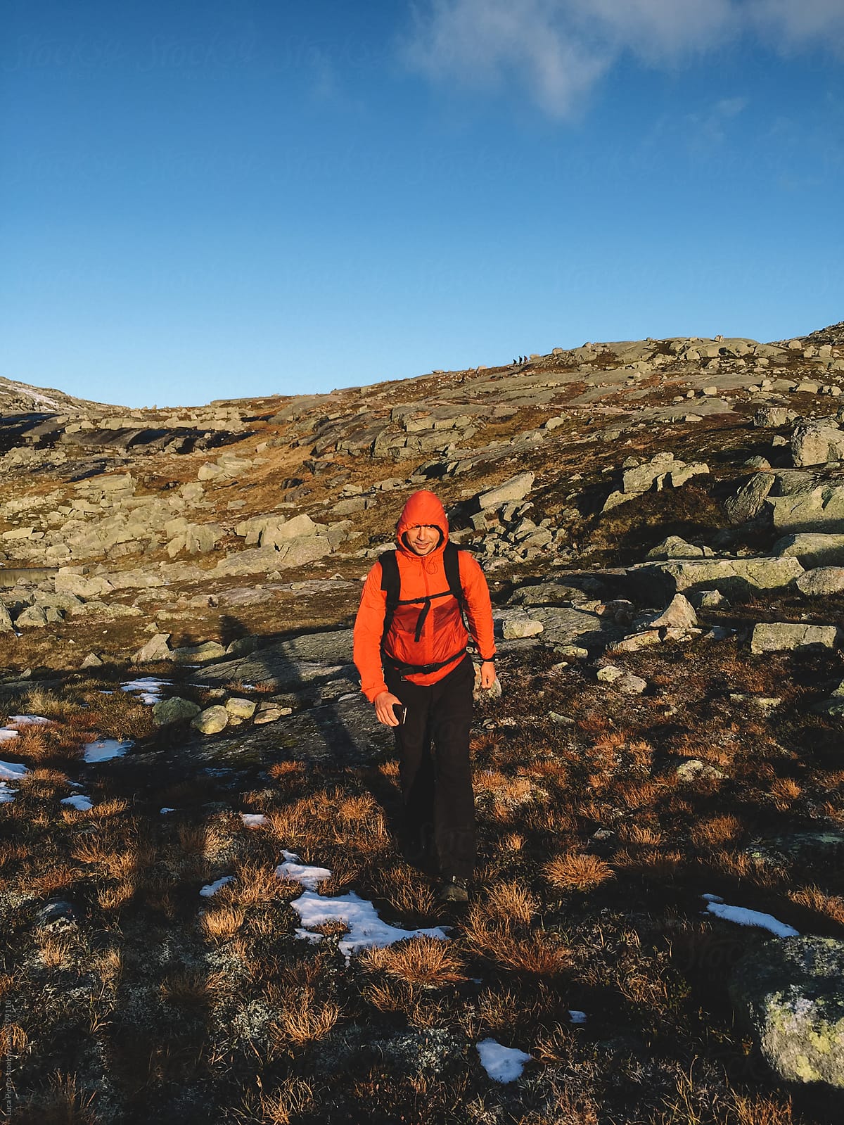 Hiker on the Trolltunga Trail, Norway