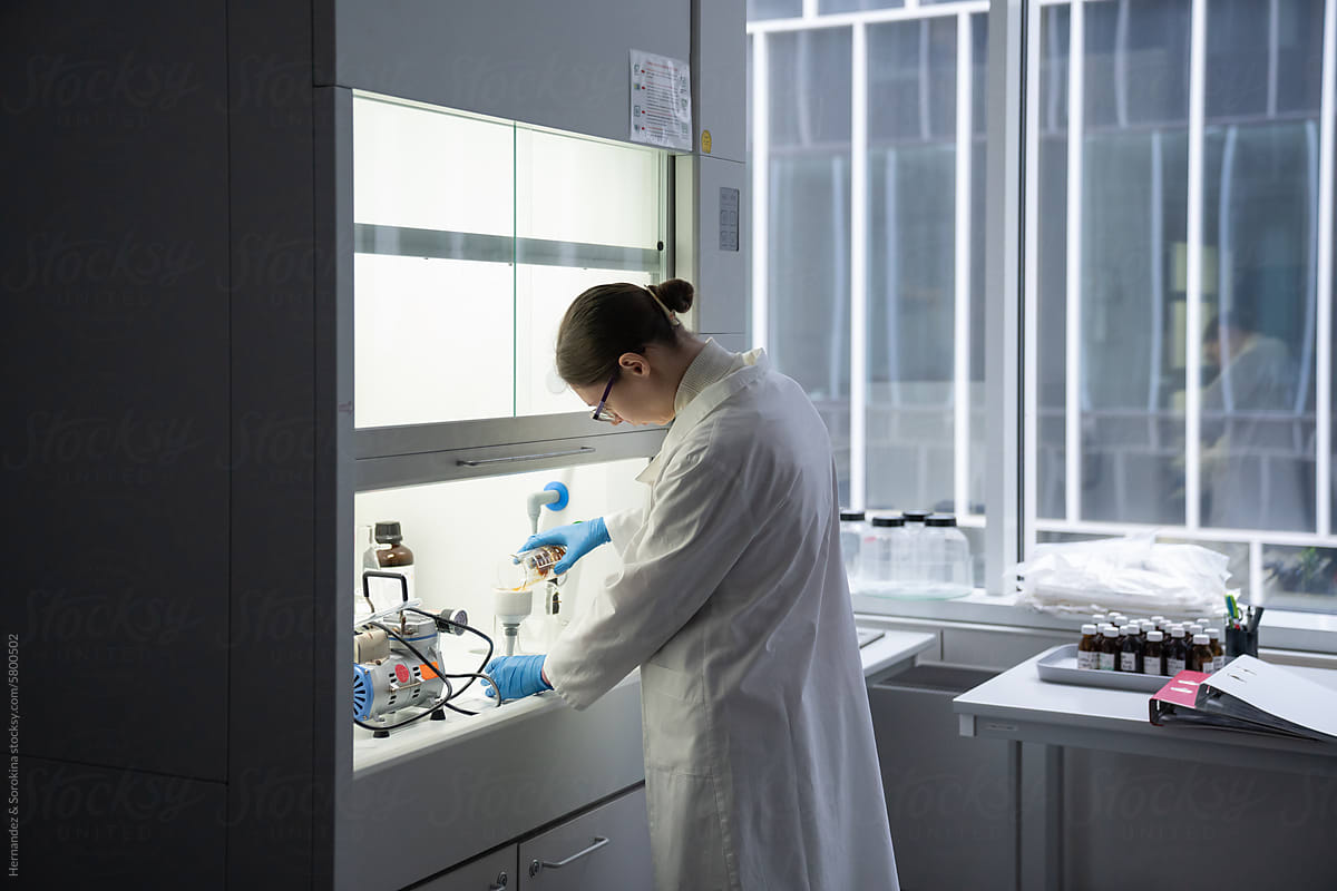 Researcher Working In The Laboratory Chamber