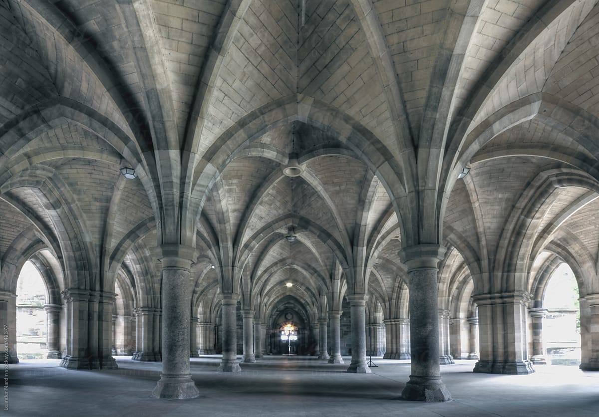 Gothic Arches below the Bute Hall of the Glasgow University