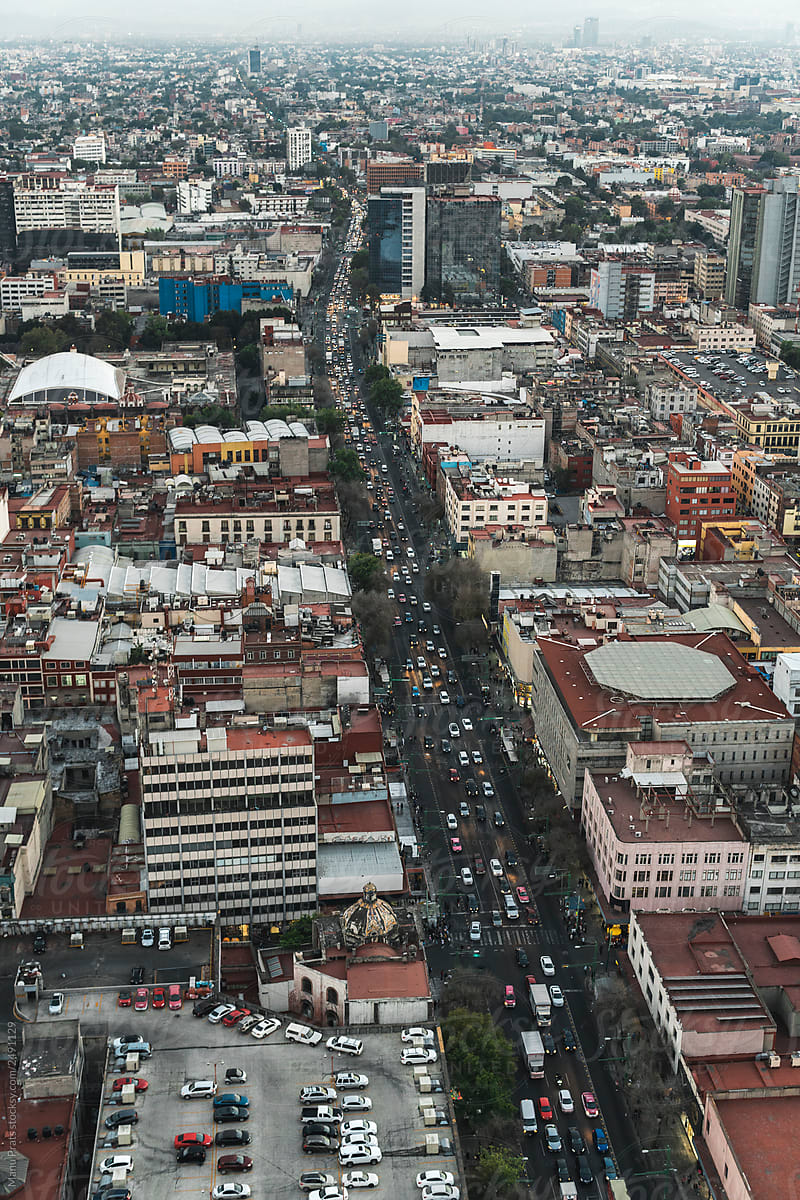 Mexico street of modern city