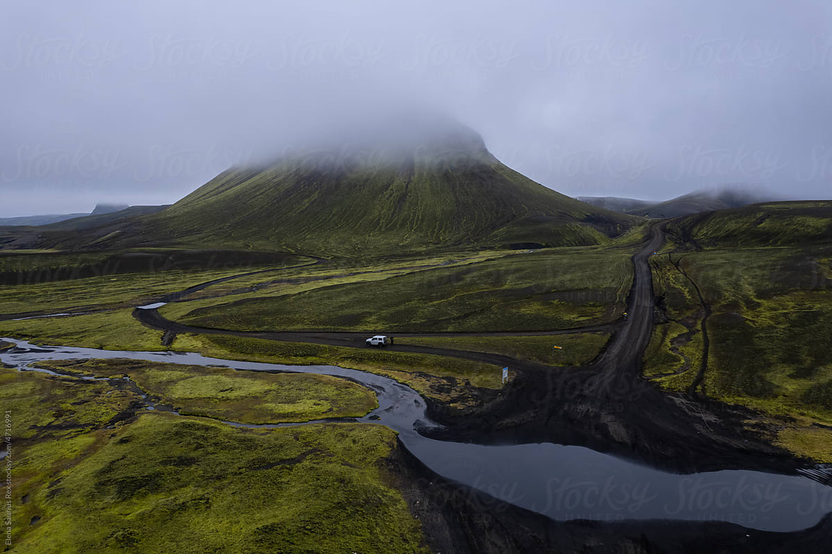 Aerial Footage Of Iceland\'s Texture in Highlands