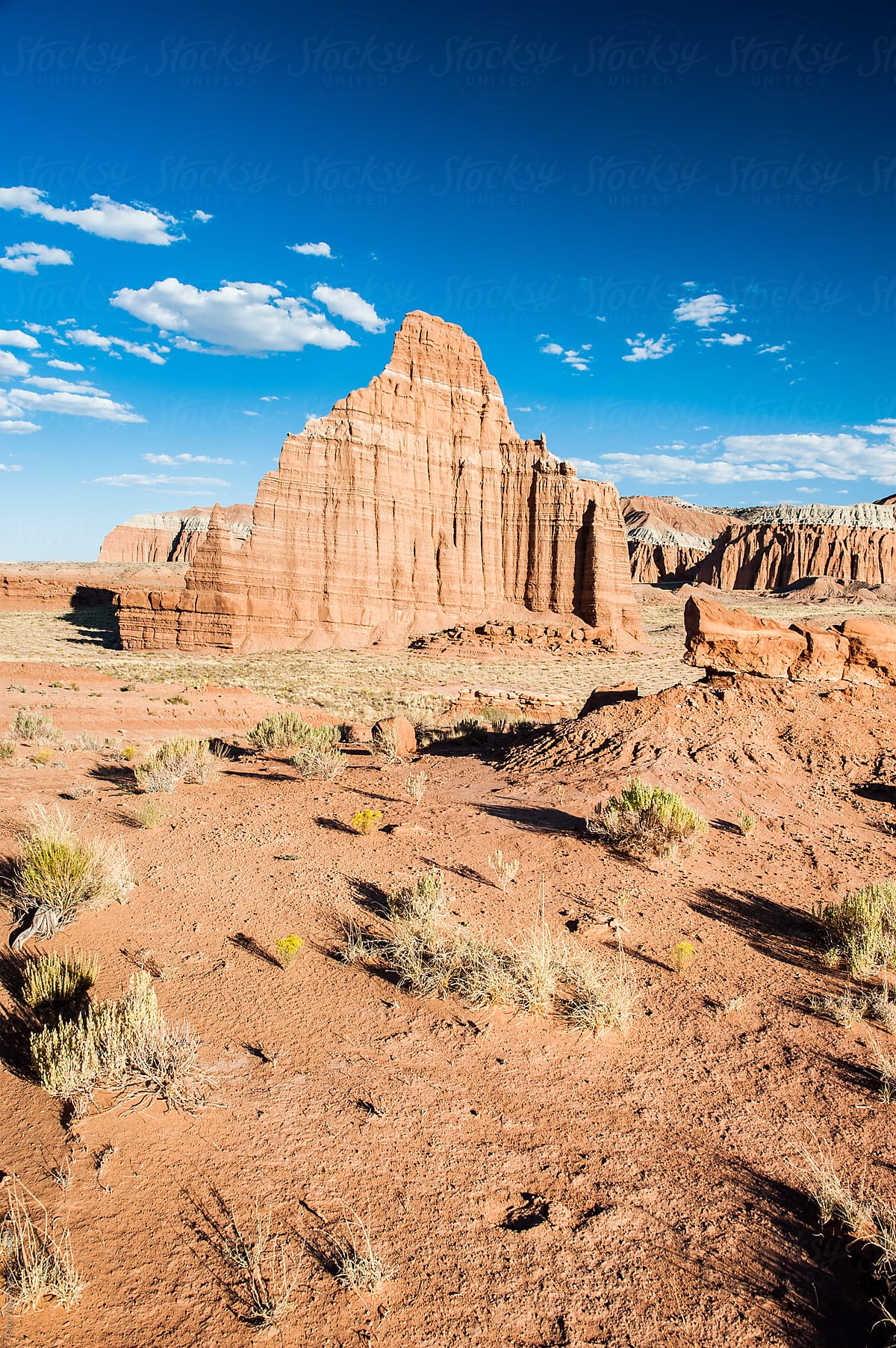 Capitol Reef National Park: Temple of the sun in Cathedral Valley
