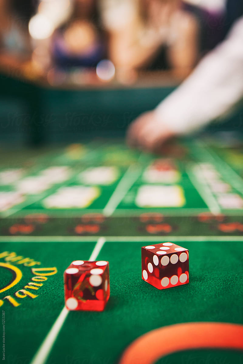 Casino: Pair Of Dice Lie On The Craps Table