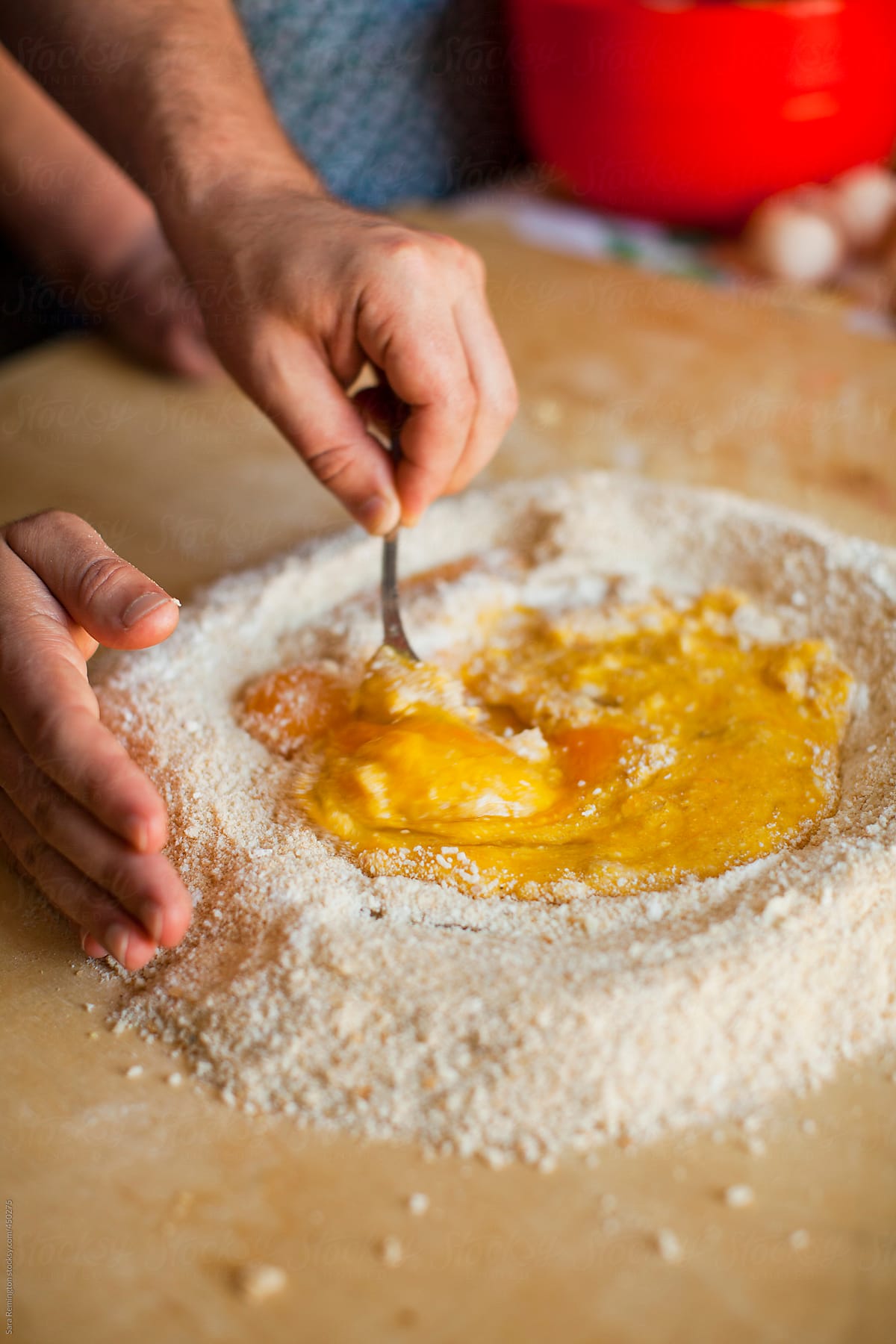 Making Pasta With Flour And Egg