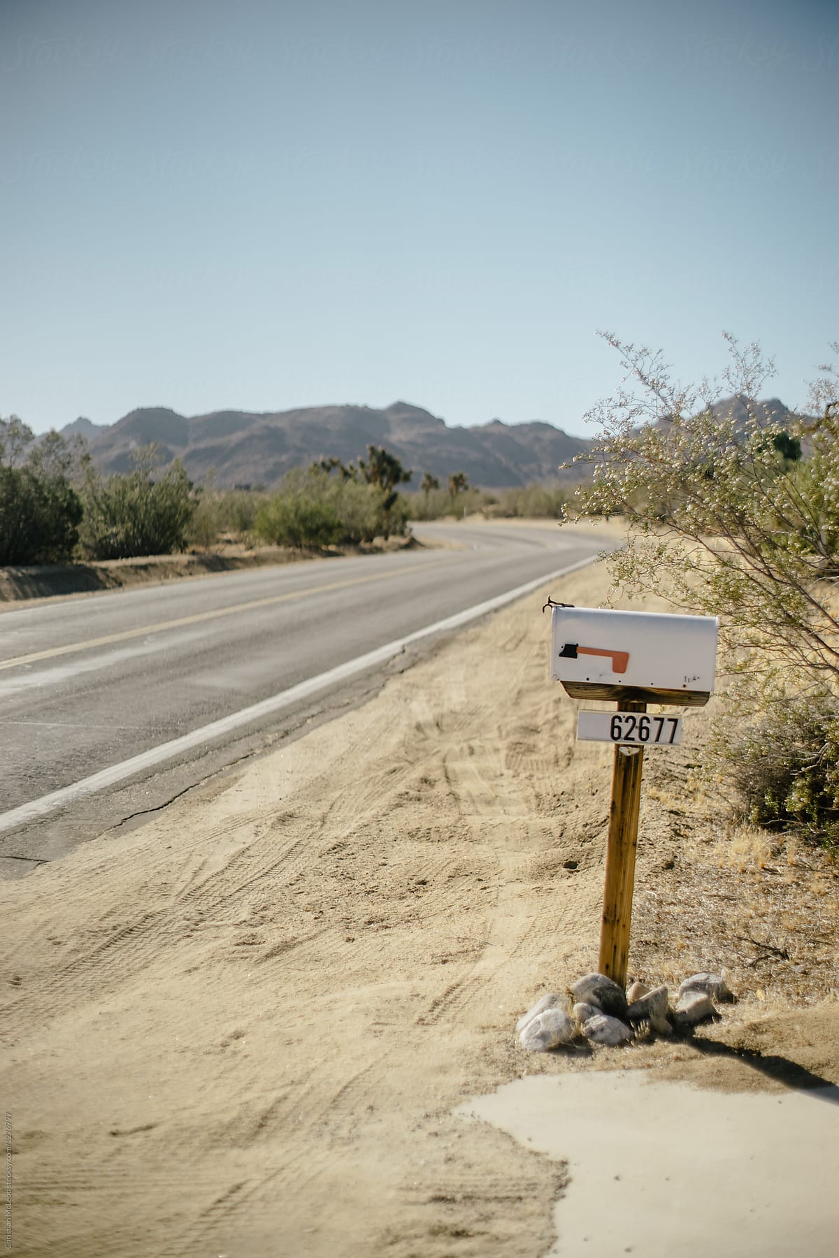 Desert Mailbox on the side of the road in Joshua Tree National Park