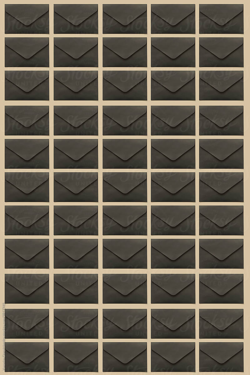 Pattern of modern black envelopes