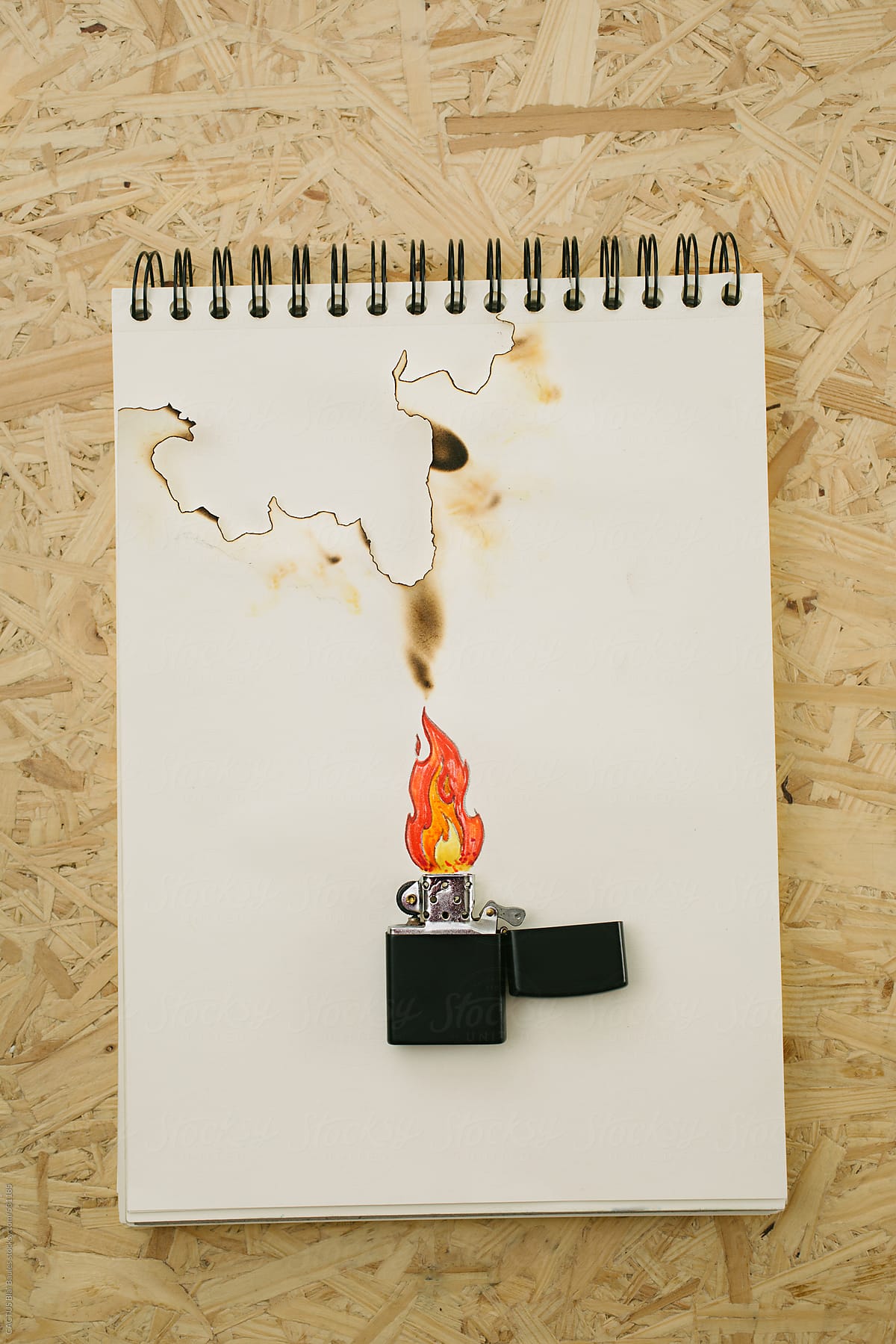 Fire on paper
