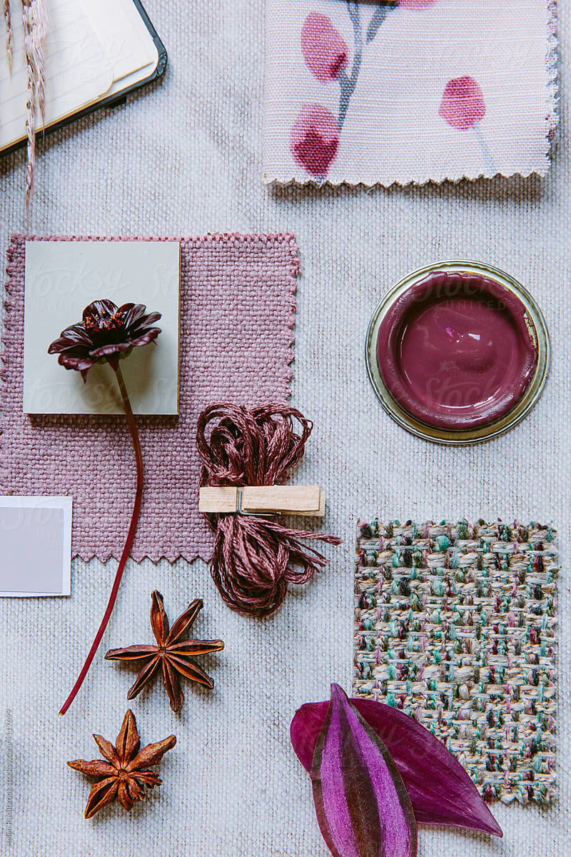 Pink and plum mood board