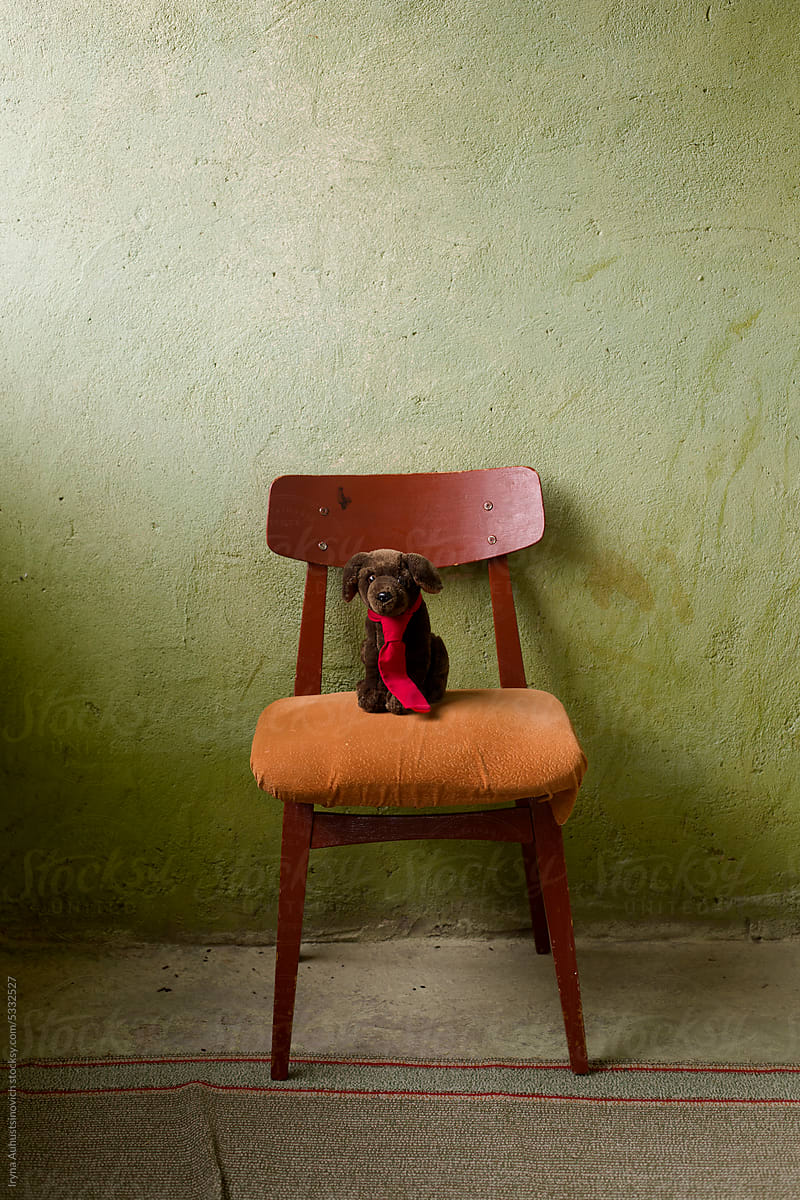 toy dog on the chair