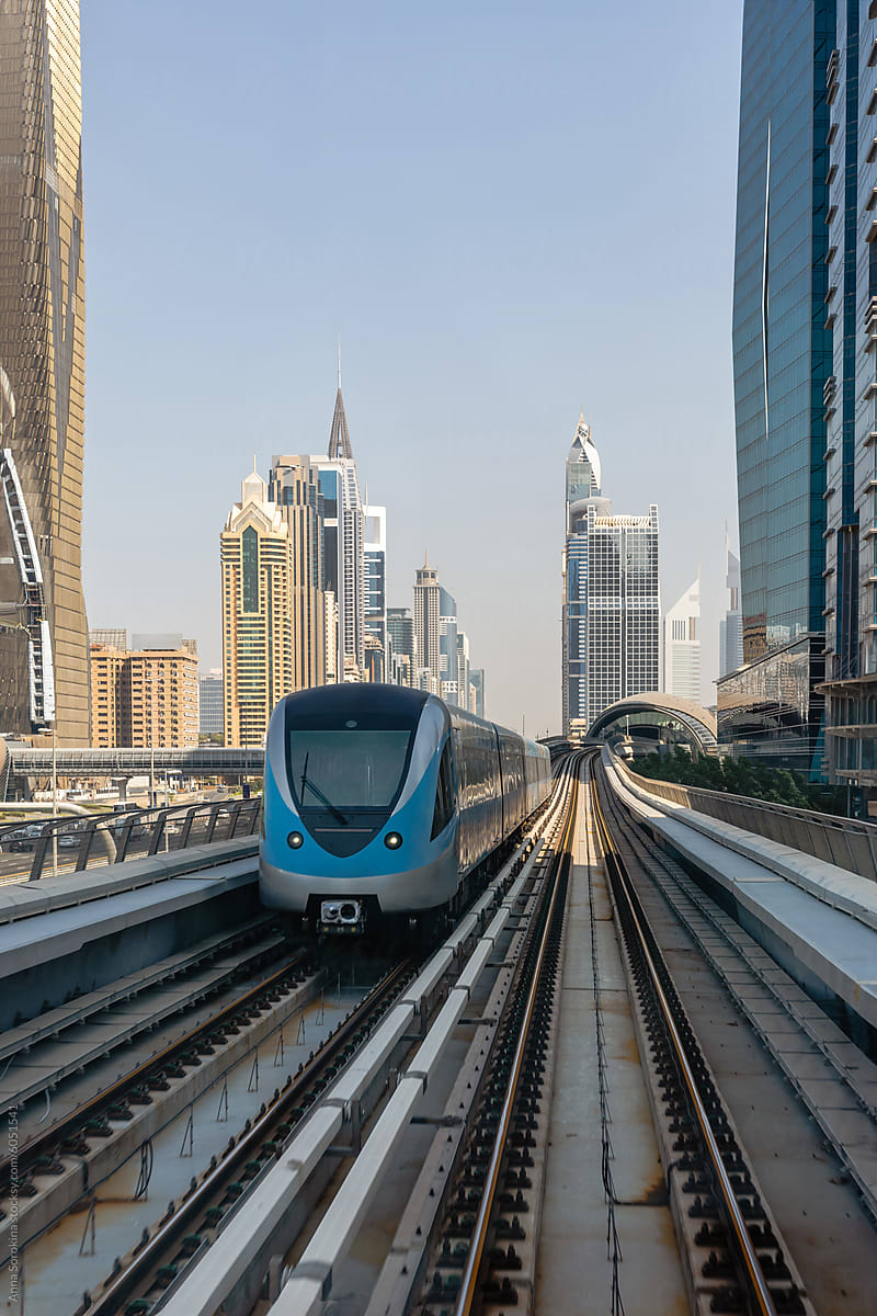 Dubai Metro Train Approaching