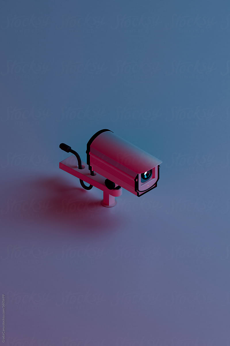 3d render of a security camera