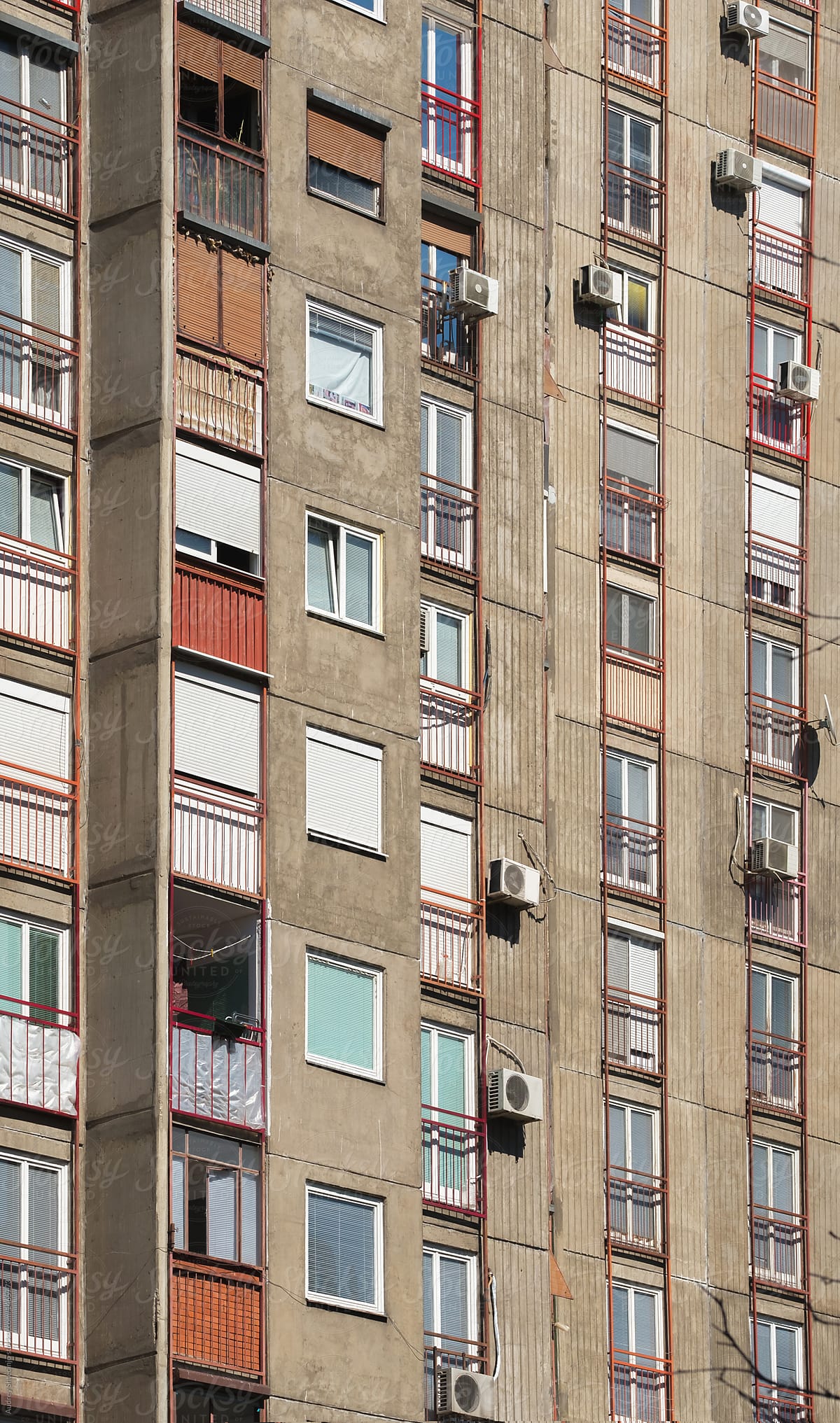 Belgrade housing blocks from soviet era /detail