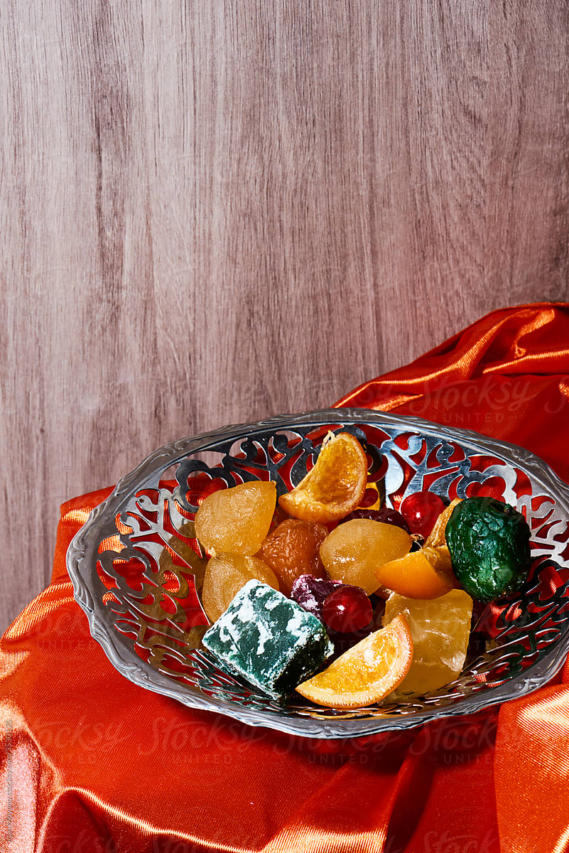 assortment of candied fruit