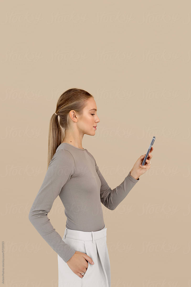 Contemporary Woman Using phone