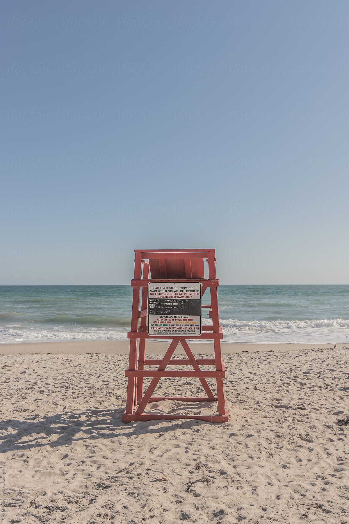 Lifeguard station at the empty beach
