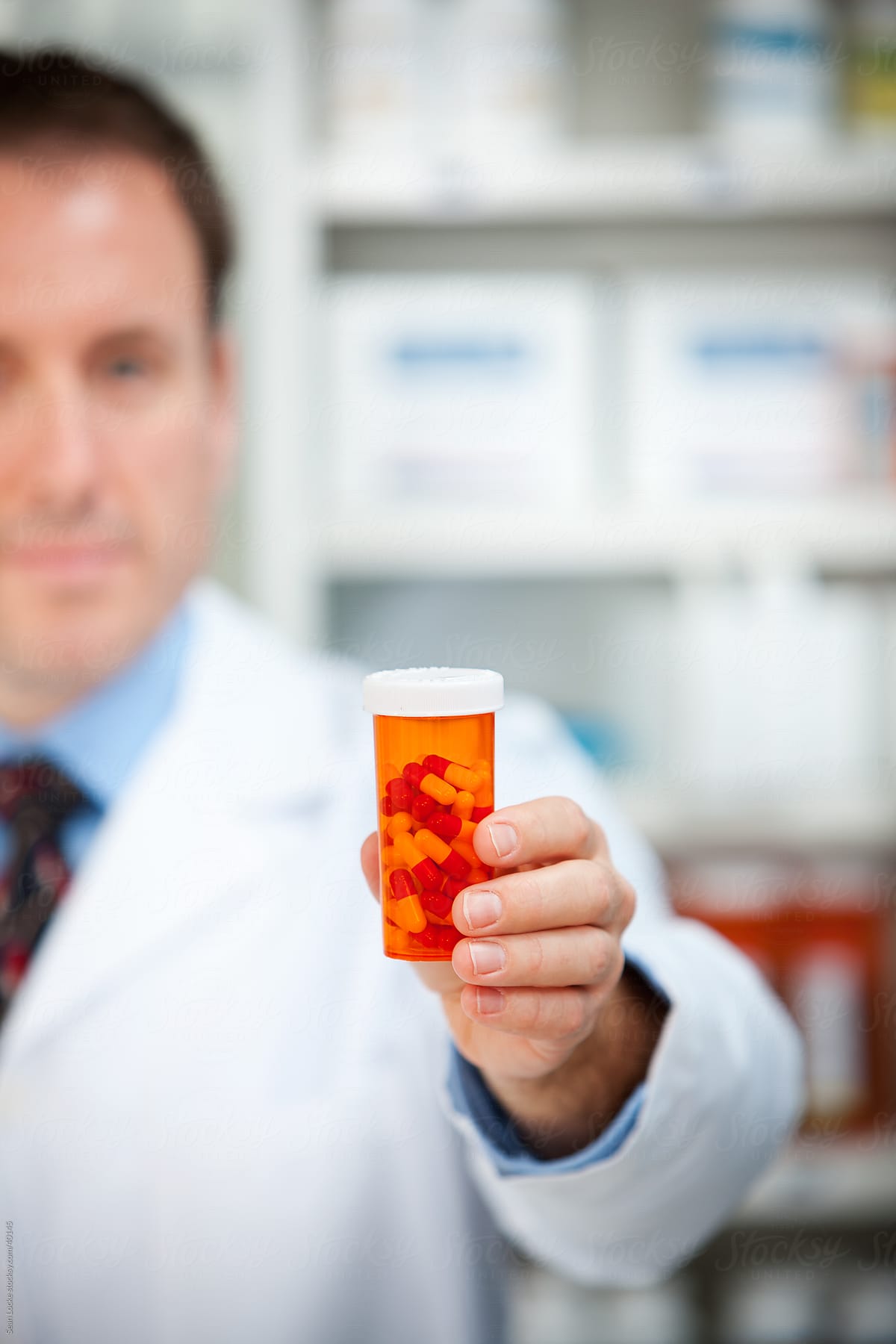 Pharmacy: Focus on Pill Bottle