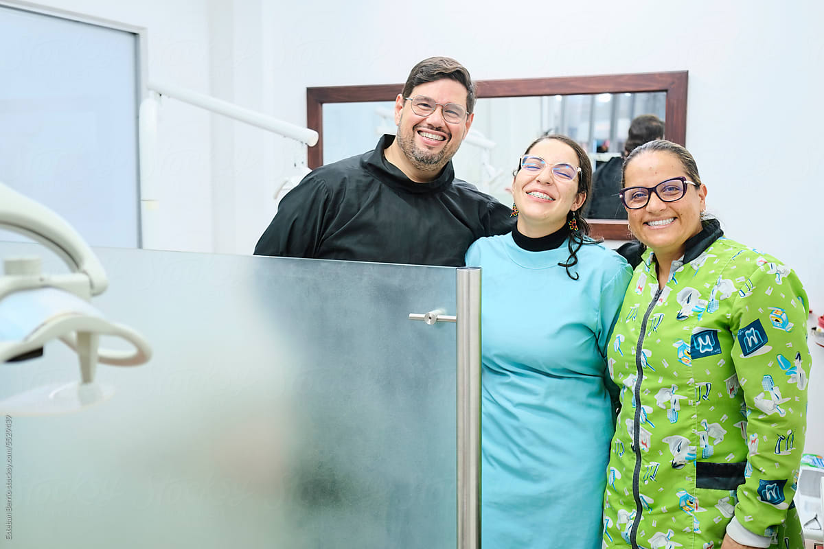 Portrait of the work team of a dental clinic