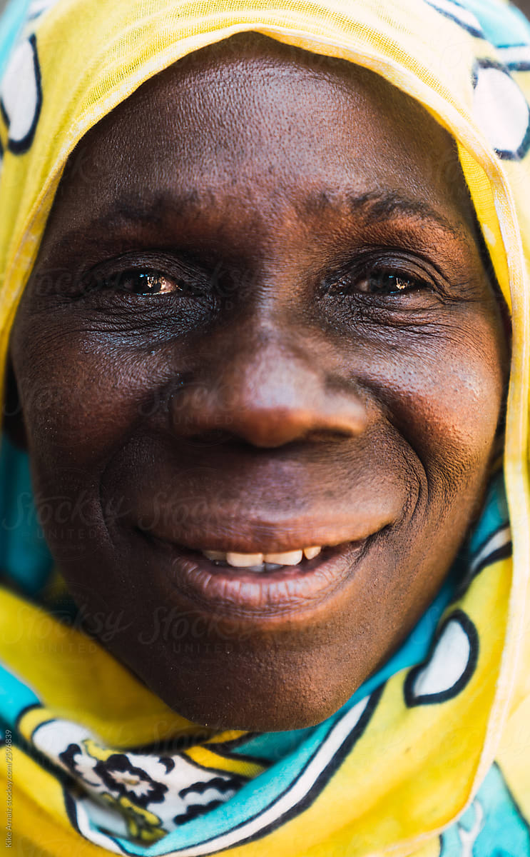 Face close up- Zanzibari old woman