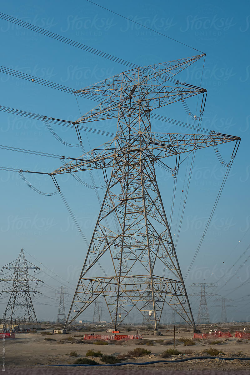Power supply pylons in Dubai