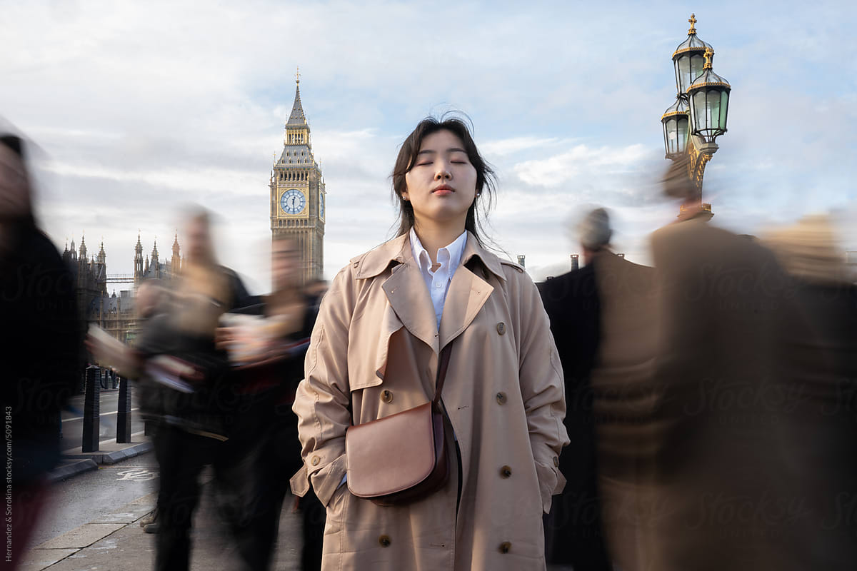Korean Woman At London Street