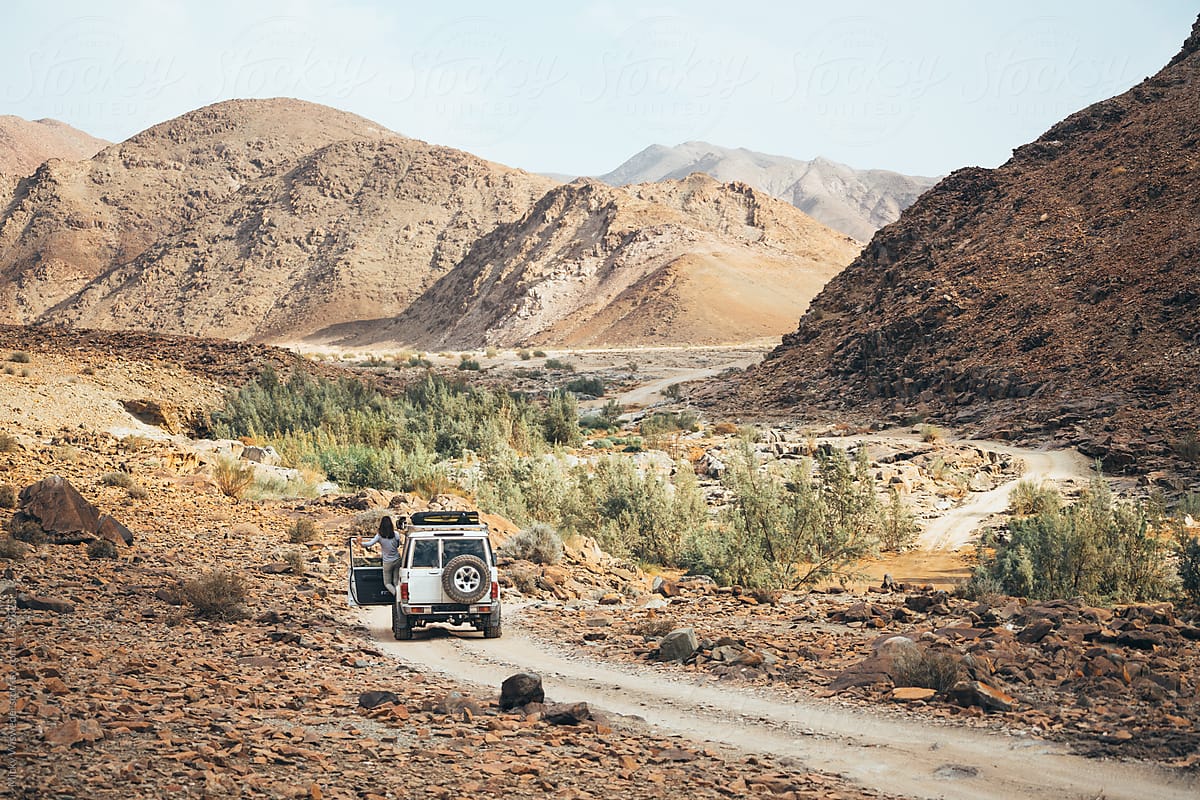 overland truck exploring desert