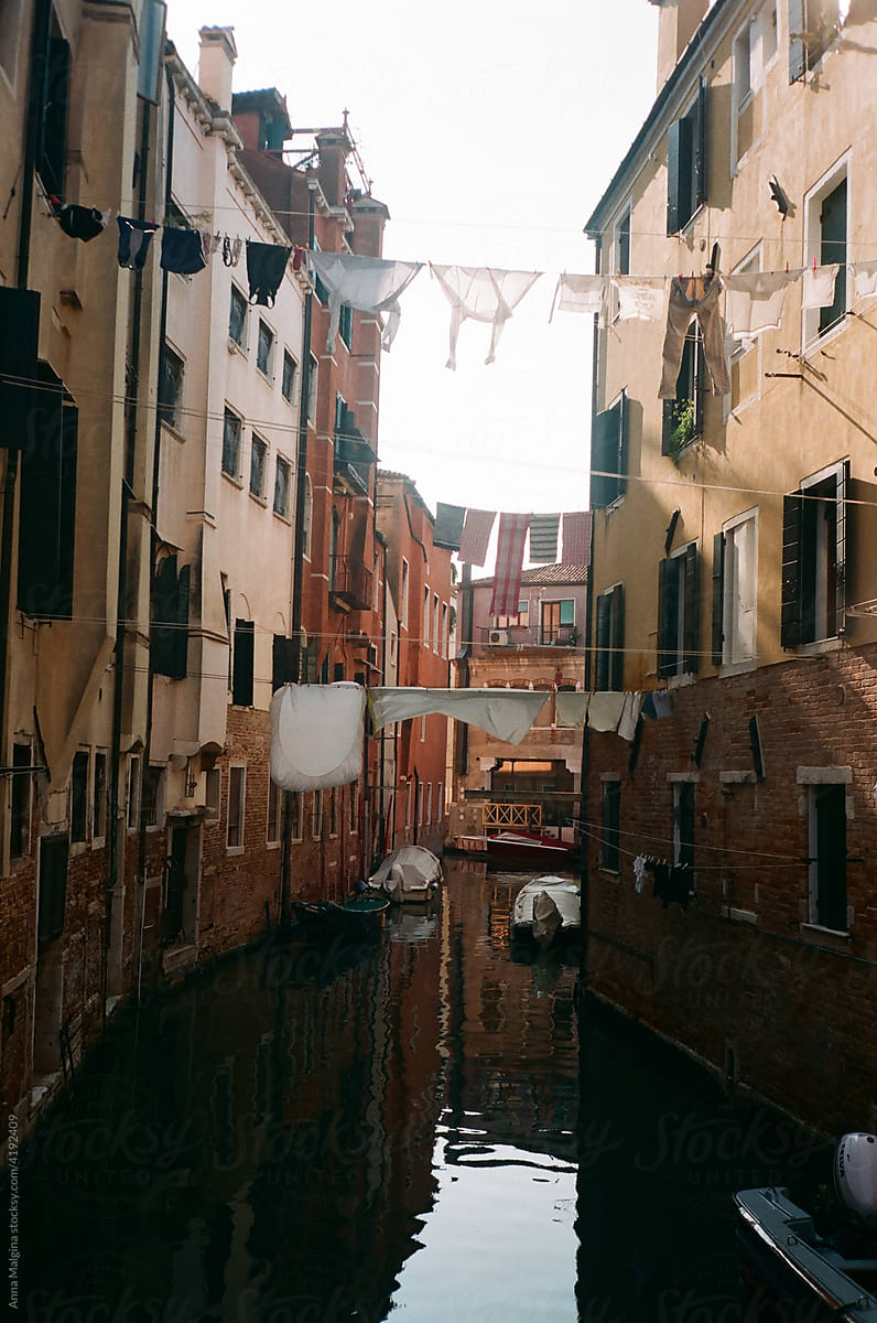 A Venetian canal in a morning in winter