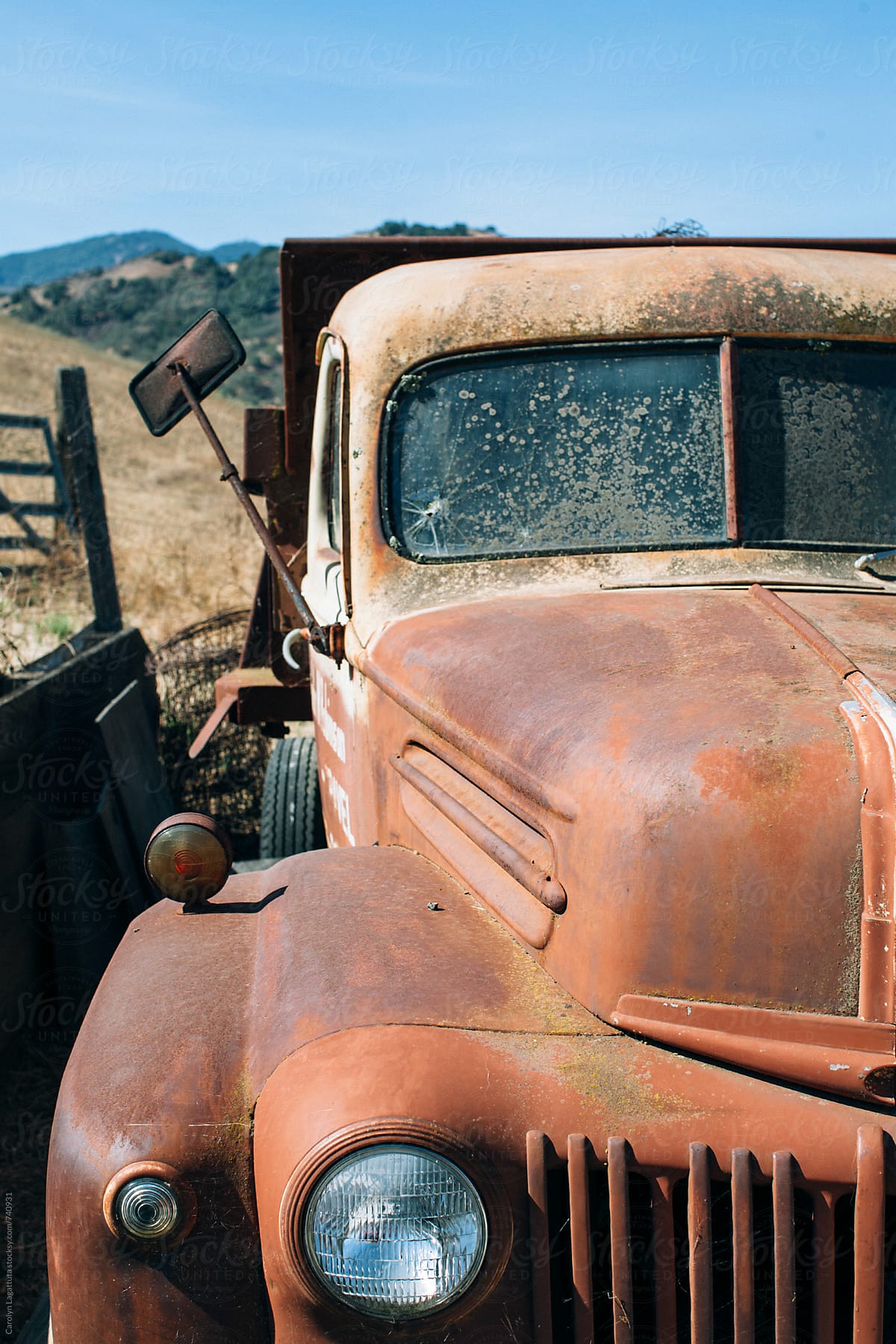 Old rusty, vintage truck in the country