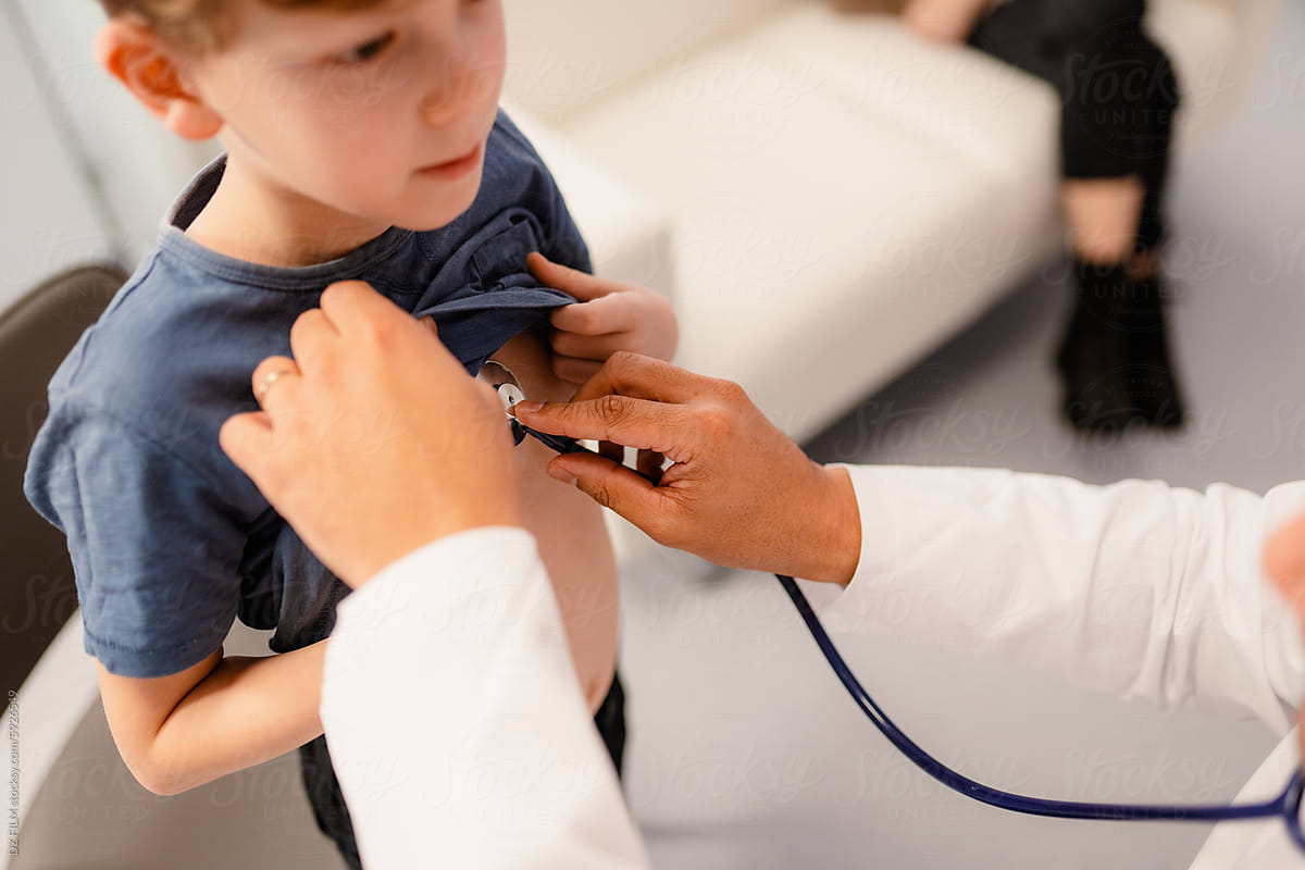 A boy at a doctor\'s appointment