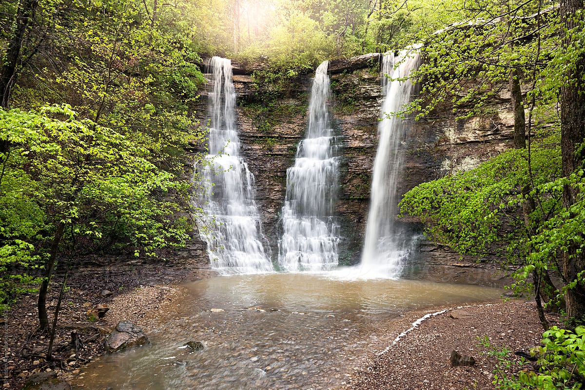 Triple Falls Waterfalls in the Arkansas Ozark Mountains