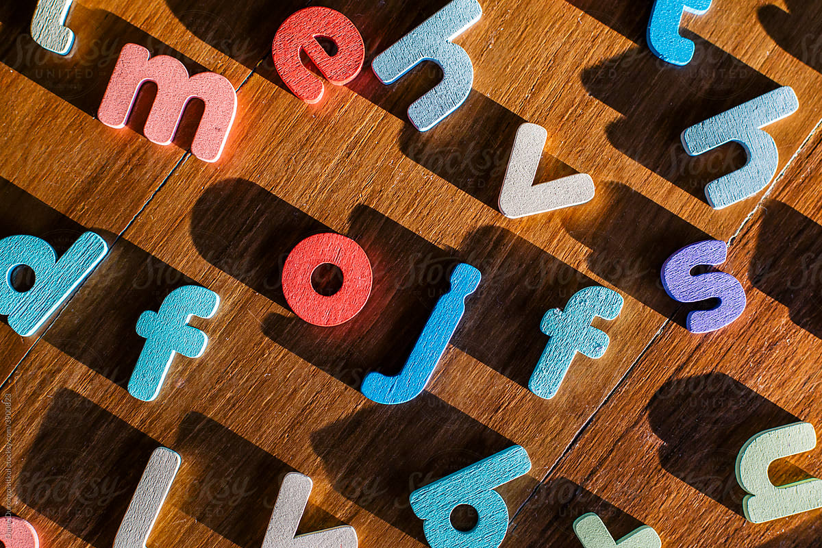 Close up of Colourful Letters