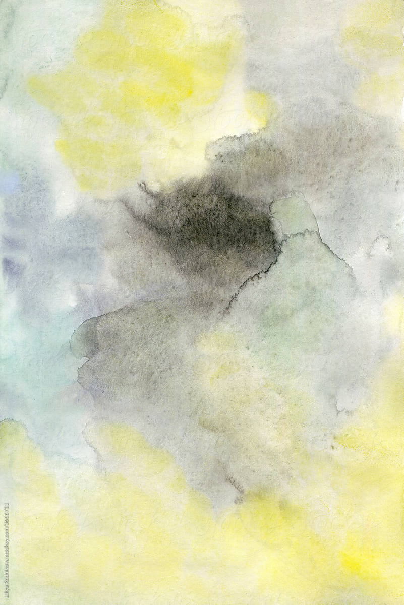 Watercolor yellow and grey background