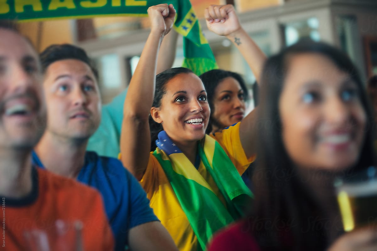 Soccer: Woman Cheers Loudly For Team Brasil