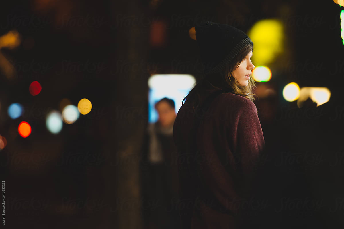 Woman Walking Alone At Night By Stocksy Contributor Lauren Lee