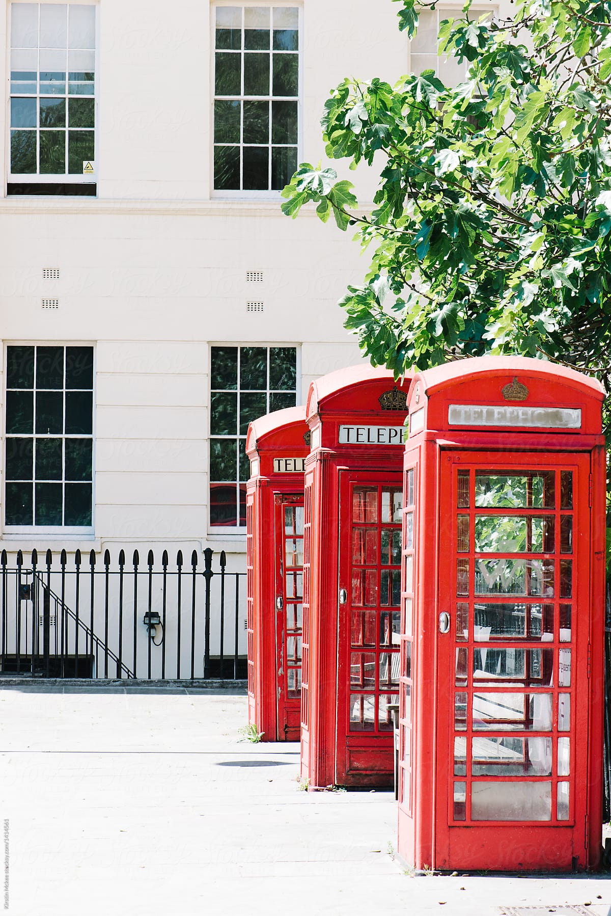 Three Telephone Boxes in London