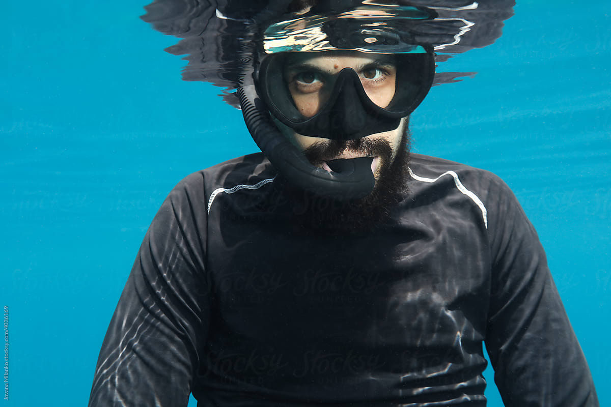 Portrait of a Man Snorkeling