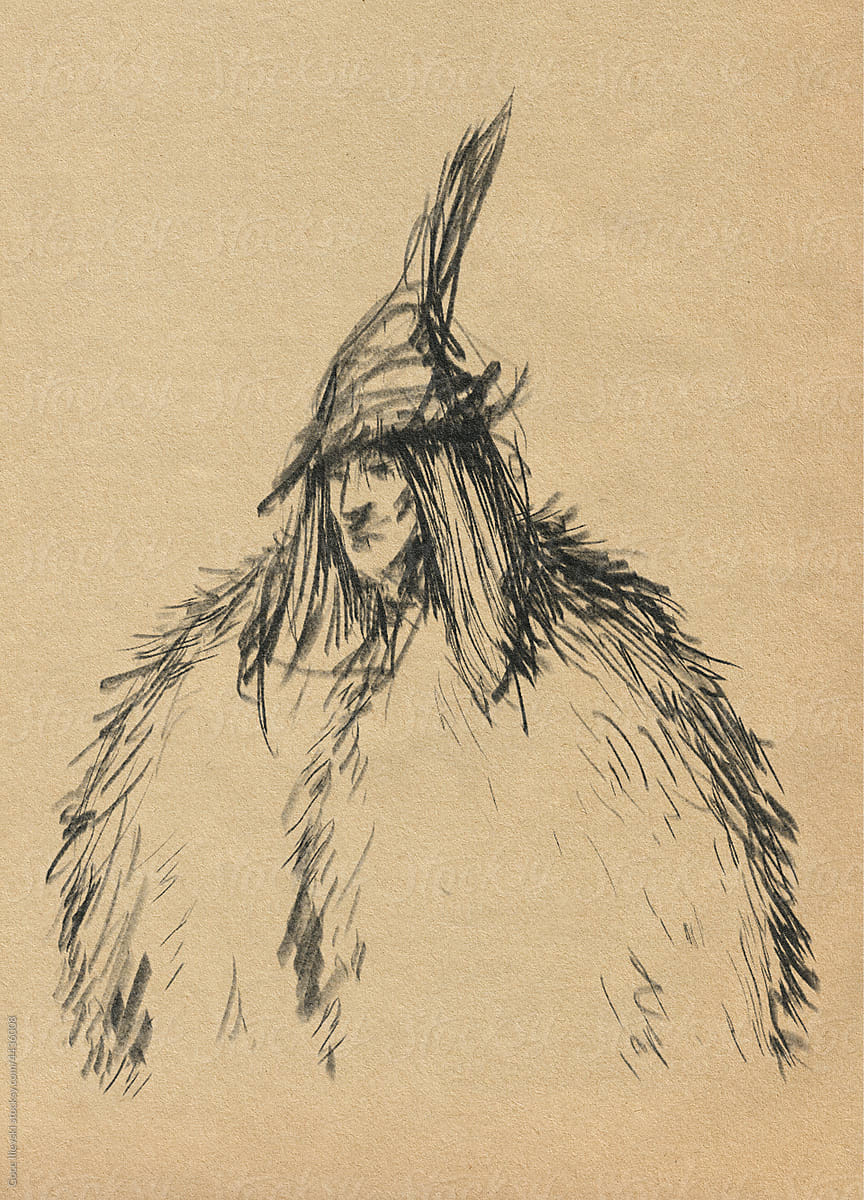 Character With Hat Drawing