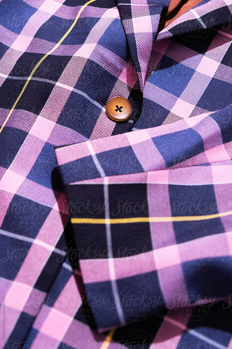 Tartan suit-textile detail.