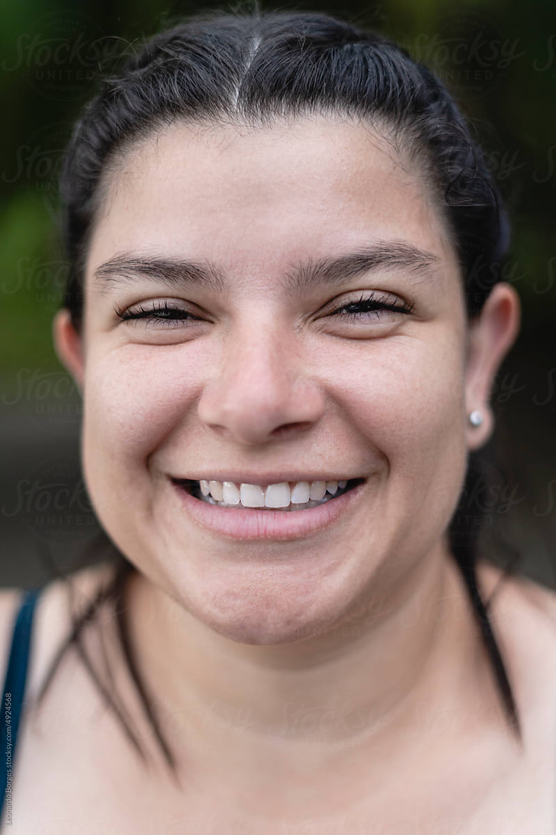 Smiling female face.