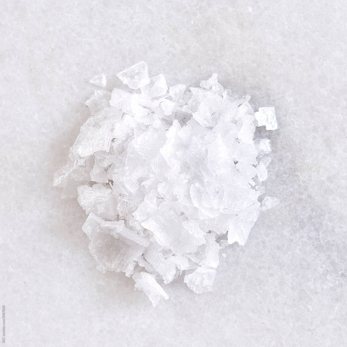 Flake white sea salt