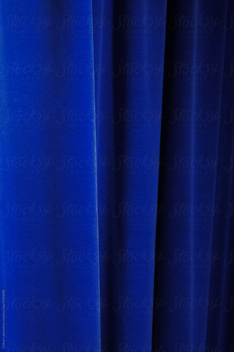 Royal blue velvet curtain