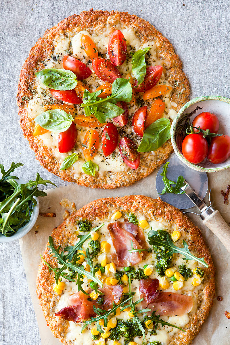 Gluten-free pizza with  toppings