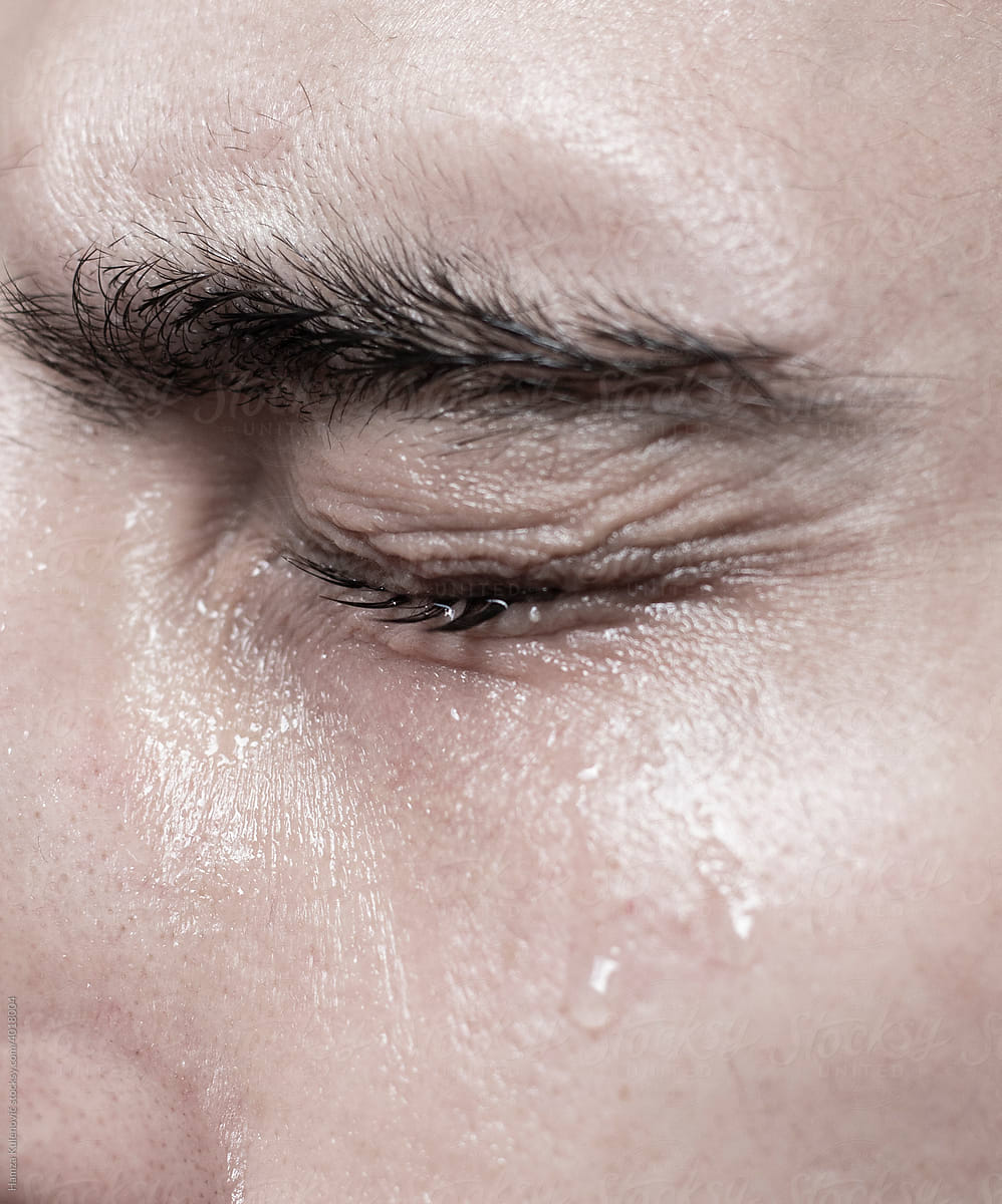 Artistic photo of a man crying